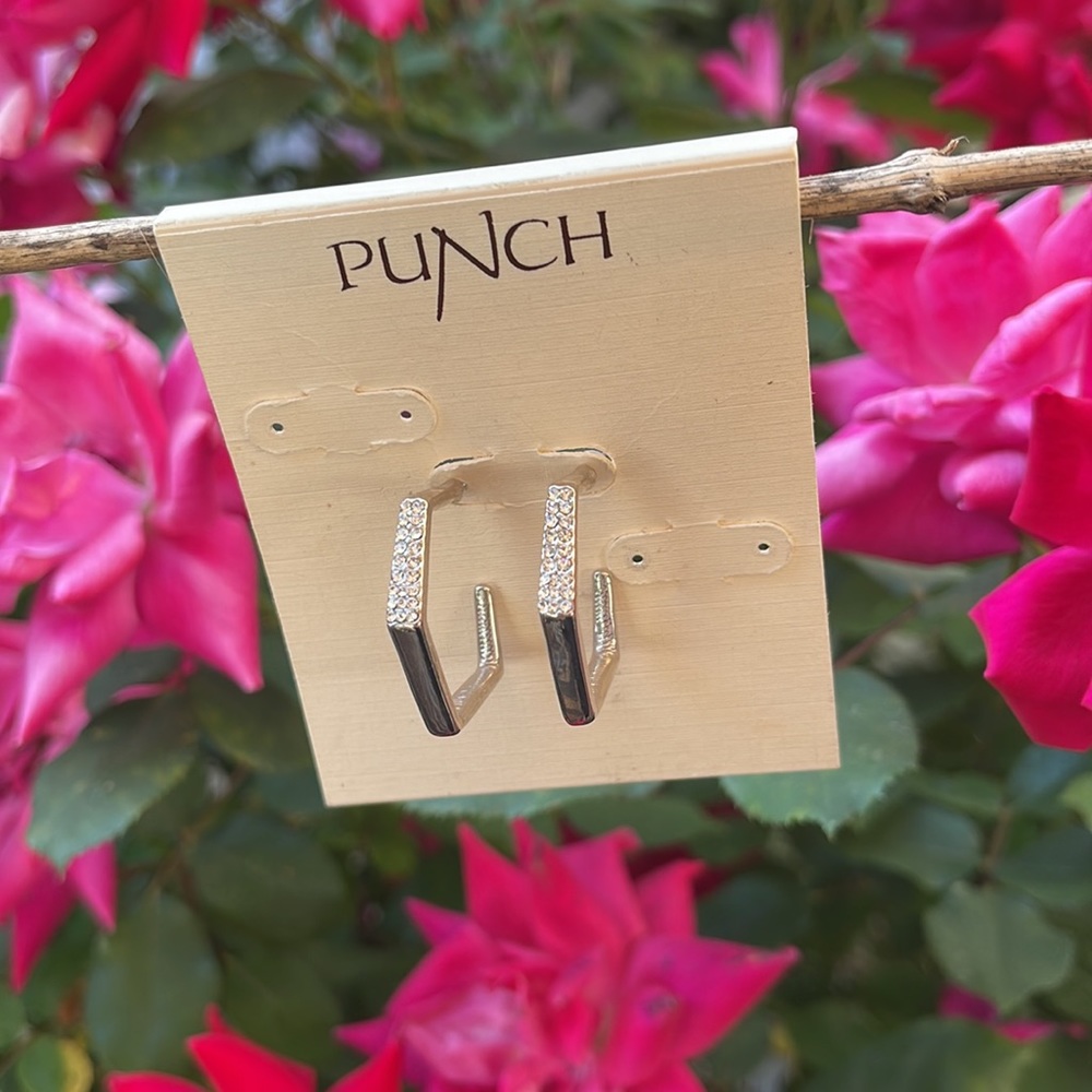 Silver Rhinestone Hoops - Picture 7 of 17